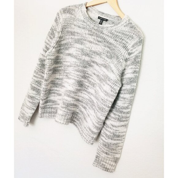 Eileen Fisher Merino Wool Silk Blend Marled Gray Sweater L Cozy Warm Crew $375 - Picture 14 of 15